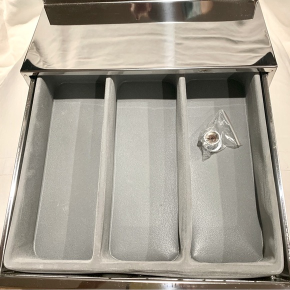 2 Tier Stainless Steel Bathroom Countertop Vanity Make-up Organizer w Drawer NWT - Picture 2 of 12